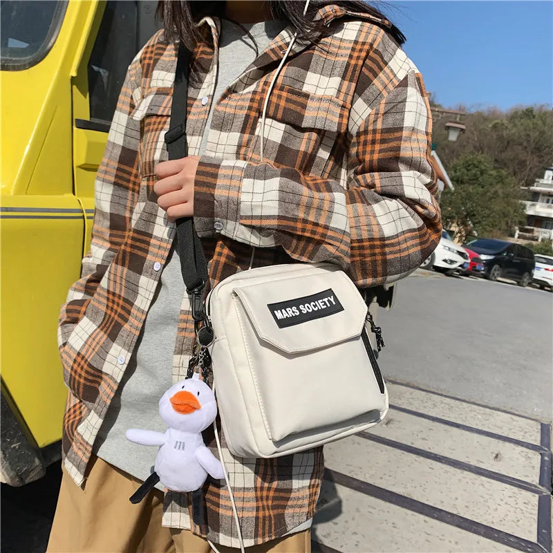 Casual Daily Carry Shoulder Bags Nylon Flap Women Crossbody Messenger Phone Pack