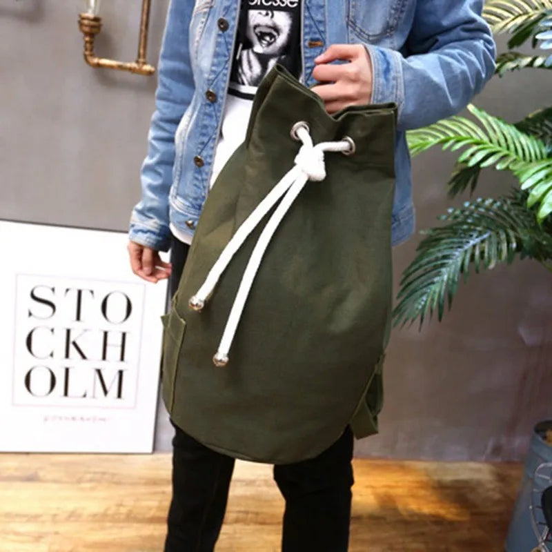 Casual Men Canvas Large Capacity Backpack Rucksack Pack School Bag
