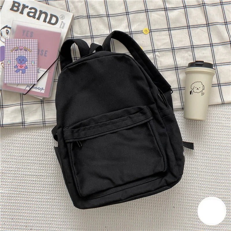 Canvas Women Shoulder Bag for Teenager Girls School Backpack