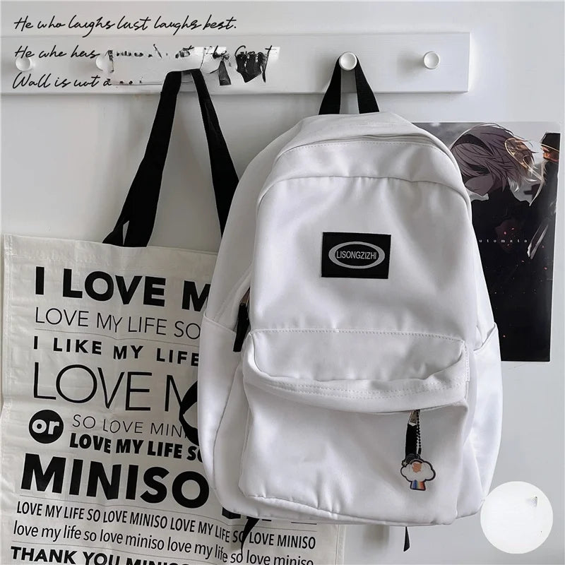 Canvas Women Shoulder Bag School Bag for Teenager Casual Girls