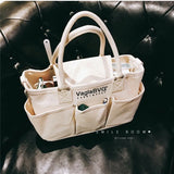 Canvas Tote Bag High-Capacity Shoulder Handbag Girls Small Fresh