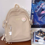 Canvas Classic Backpack Women Candy Colors Shoulder Bag Girls School Bag