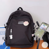 Canvas Classic Backpack Women Candy Colors Shoulder Bag Girls School Bag