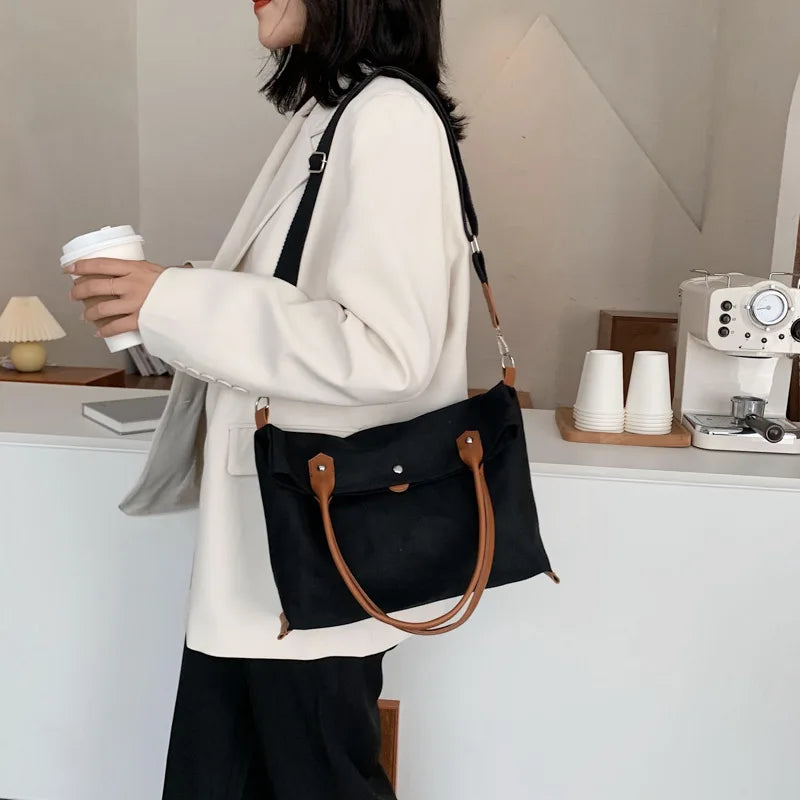 Canvas Shoulder Bag Tote - Large Capacity