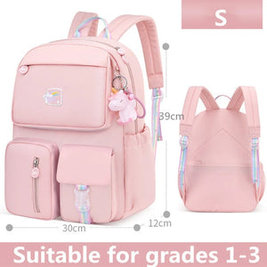 Rainbow Shoulder Strap School Bag for Teenagers Girls Children's Waterproof
