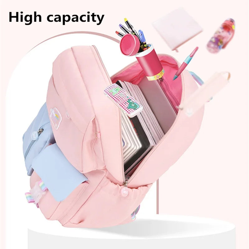 Rainbow Shoulder Strap School Bag for Teenagers Girls Children's Waterproof