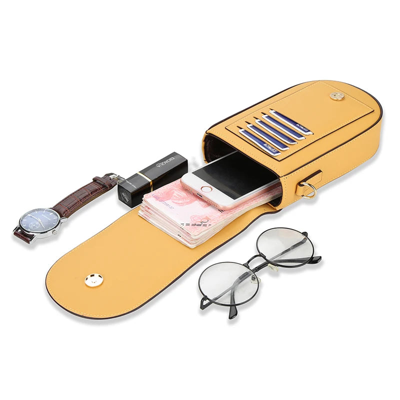 Mini PU Leather Shoulder Bag For Girls Yellow