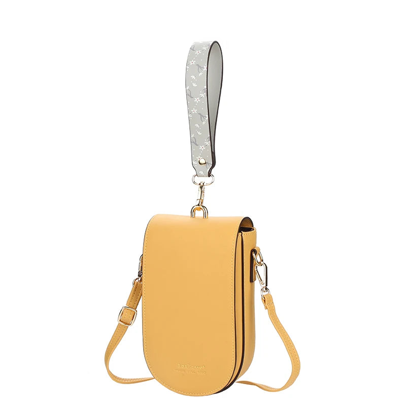 Mini PU Leather Shoulder Bag For Girls Yellow