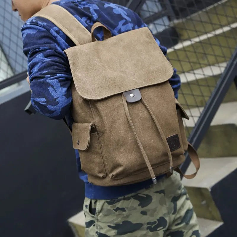 Canvas Backpack for High School College Student