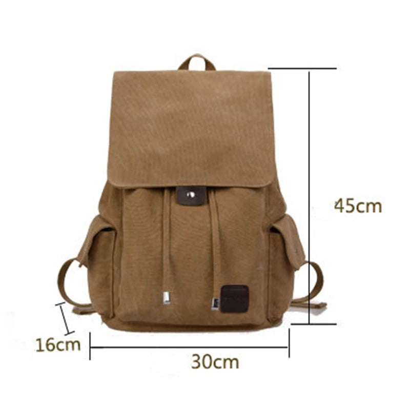 Canvas Backpack for High School College Student