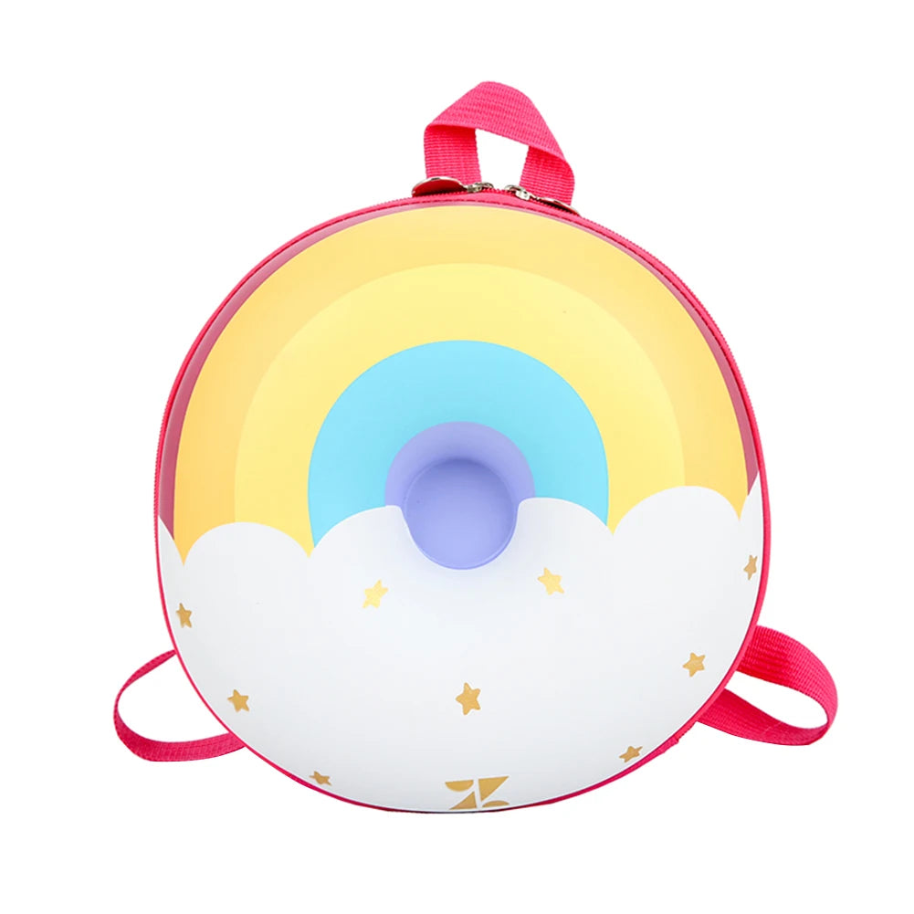 Donut Rainbow Backpack Kids Kindergarten School Book Bag
