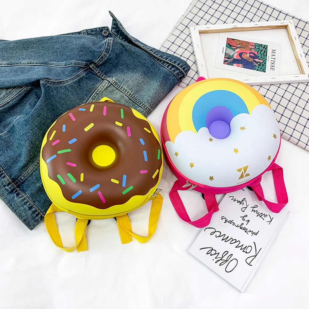 Donut Rainbow Backpack Kids Kindergarten School Book Bag