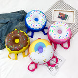 Donut Rainbow Backpack Kids Kindergarten School Book Bag