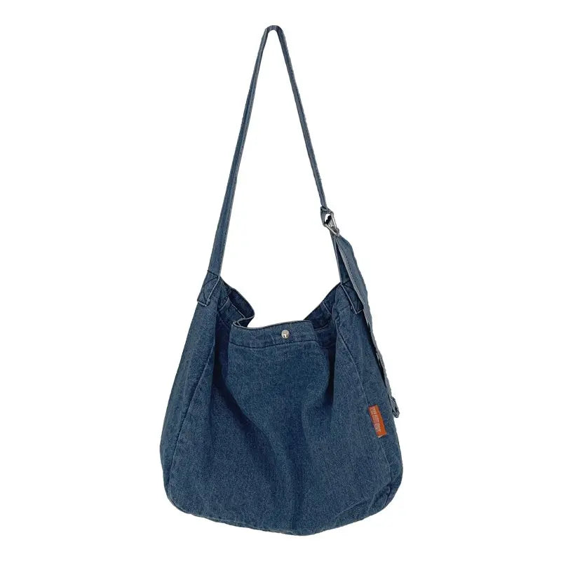 Casual Canvas Denim Shoulder Bag Large Capacity Women Handbag