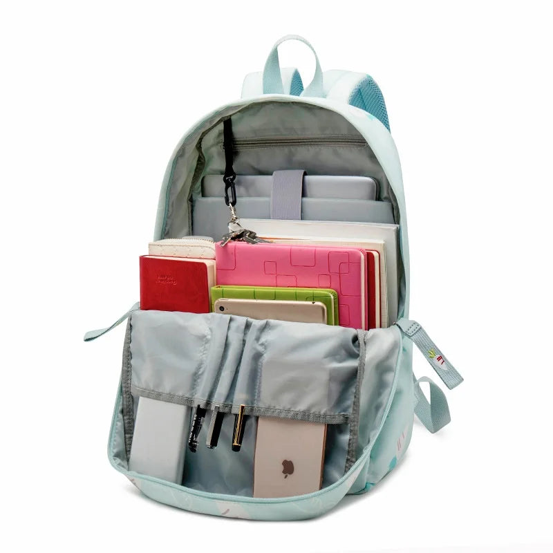 Leisure Backpack Student Schoolbag Female Embroidery Polyester Waterproof