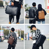 Casual Waterproof PU Leather Backpack for Travel