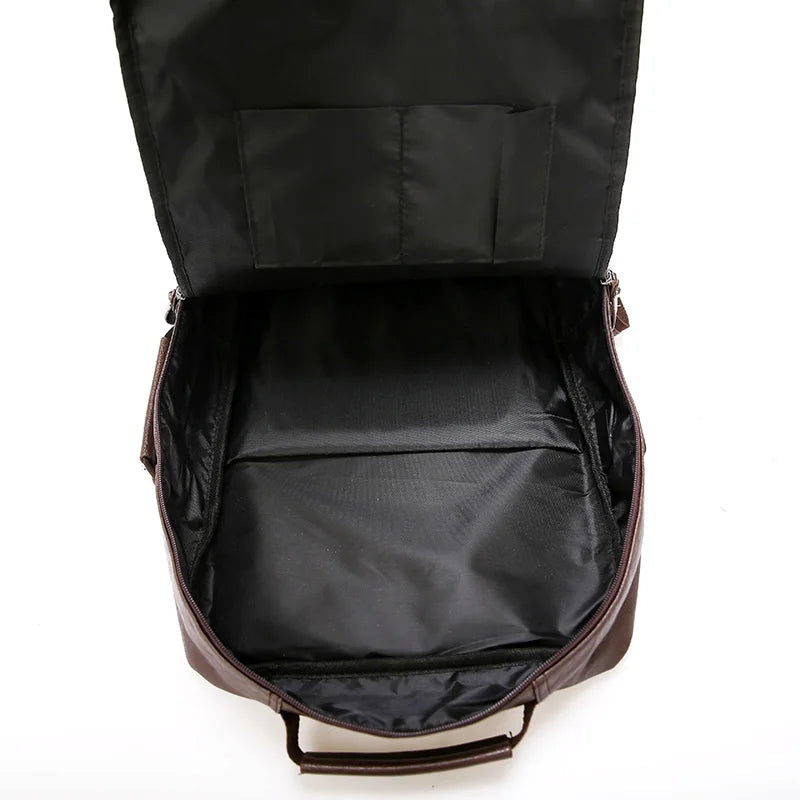 Casual Waterproof PU Leather Backpack for Travel
