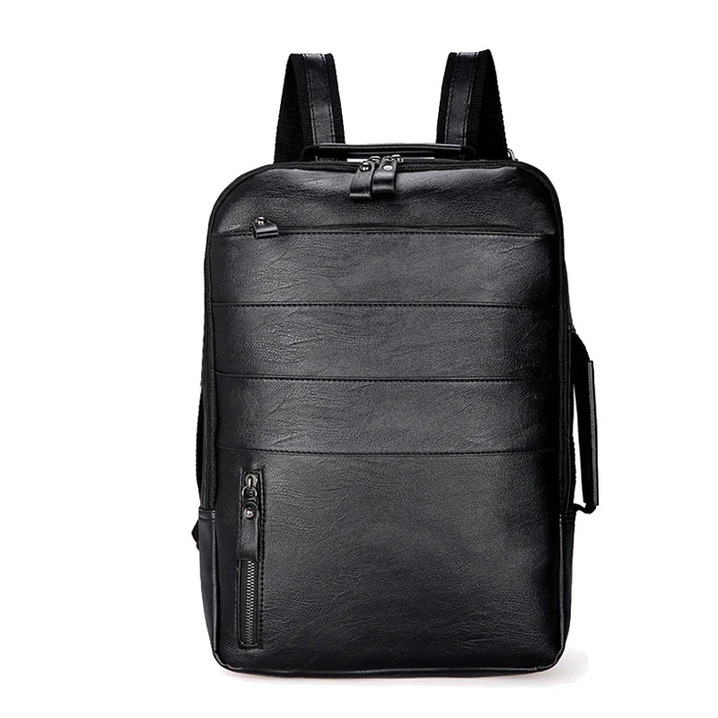 Casual Waterproof PU Leather Backpack for Travel