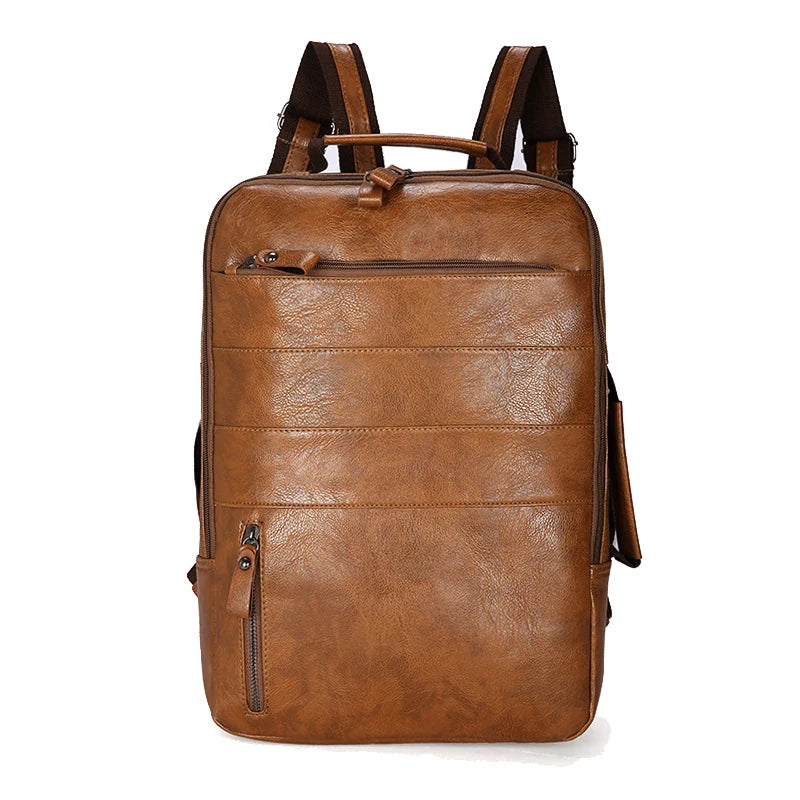 Casual Waterproof PU Leather Backpack for Travel