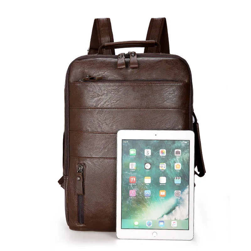 Casual Waterproof PU Leather Backpack for Travel