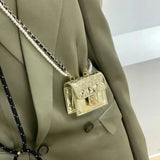 Pearl Chain Shoulder Bag Rhombus Messenger Mini Square Lipstick Bag