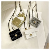 Pearl Chain Shoulder Bag Rhombus Messenger Mini Square Lipstick Bag
