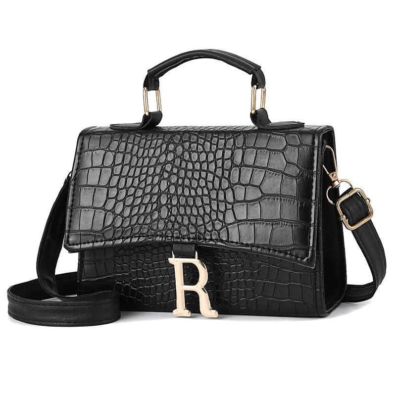 Stone Pattern Shoulder Bags Crossbody Handbag Flap Small Top-handle Bag