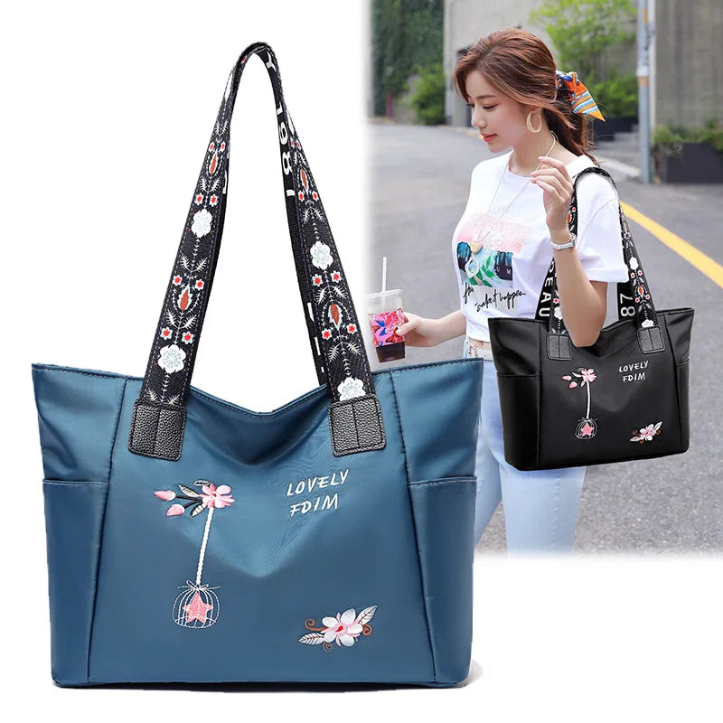 Casual Soft Tote Bag for Women High Capacity Shoulder Bag Zipper Interior
