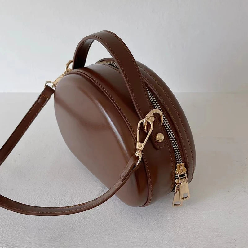 Zipper Mini Crossbody Bag - Women's PU Leather