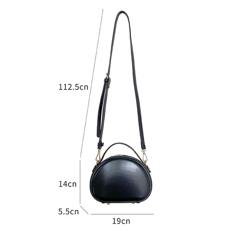 Zipper Mini Crossbody Bag - Women's PU Leather