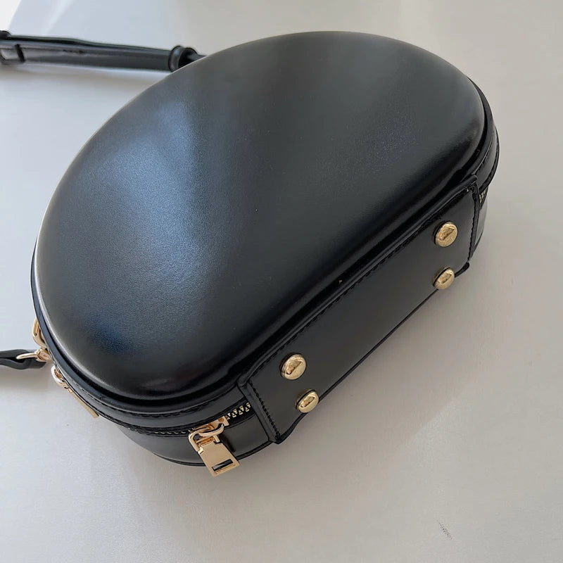 Zipper Mini Crossbody Bag - Women's PU Leather
