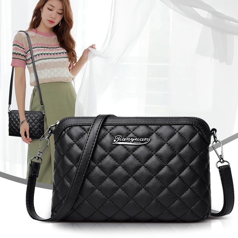 Autumn Solid Shoulder Handbags, Small PU Leather Crossbody Bags for Women