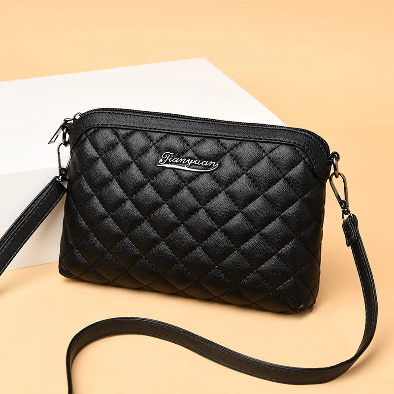 Autumn Solid Shoulder Handbags Female Travel Cross Body Bag Small PU Leather