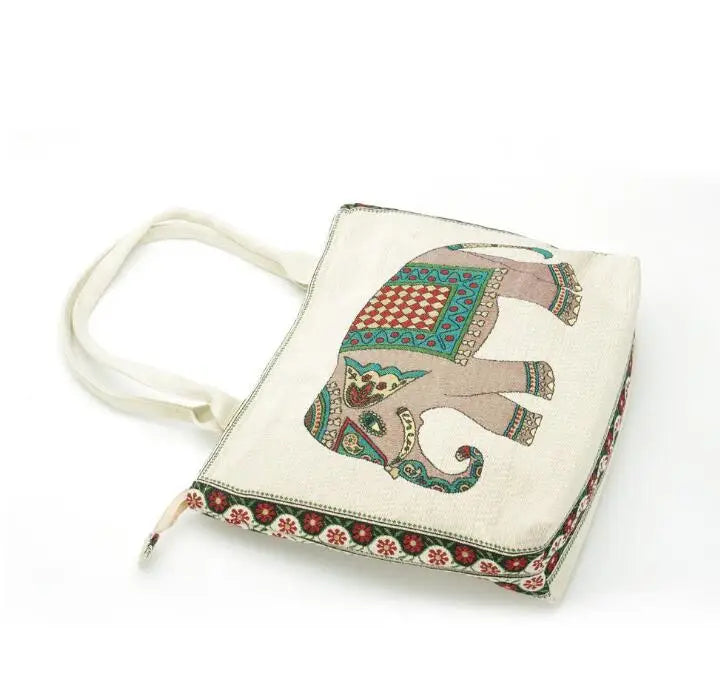 Canvas Handbag with Pumping Boxes Design