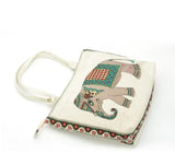 Canvas Handbag with Pumping Boxes Design