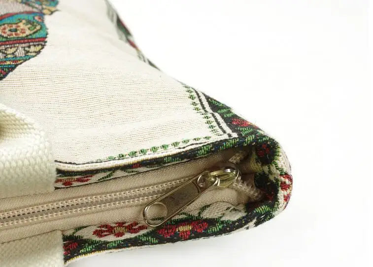 Canvas Handbag with Pumping Boxes Design