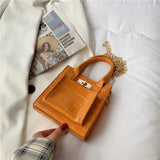 Crocodile Pattern Crossbody Handbag Retro Style Shoulder Bag for Ladies