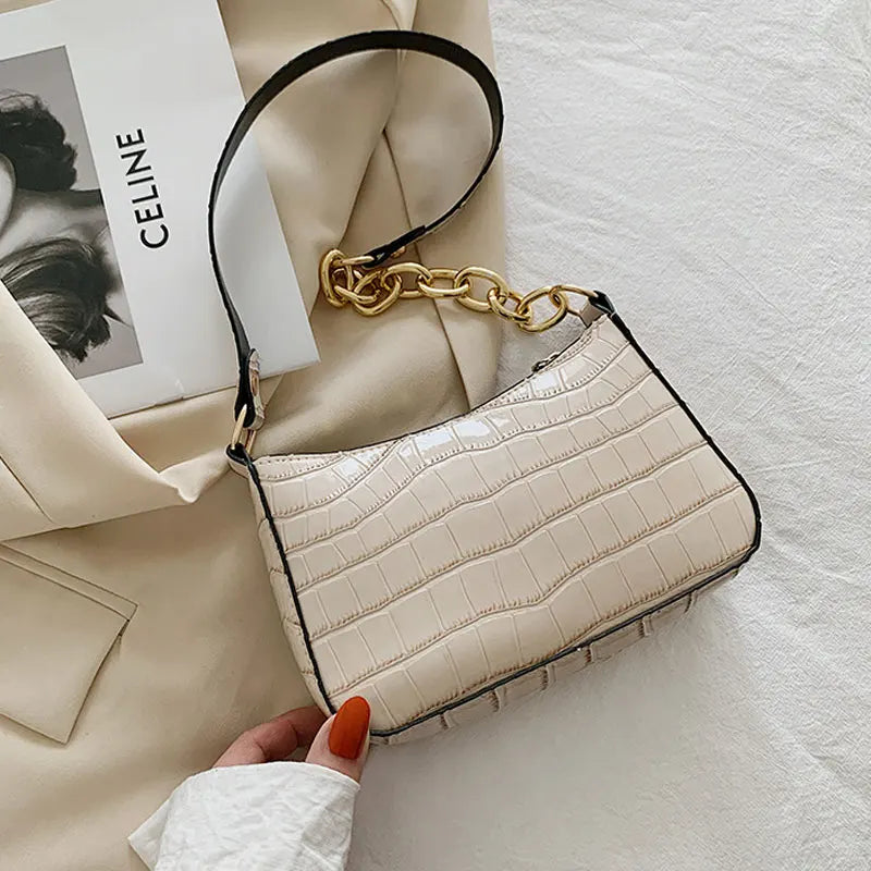 Stone Prints Shoulder Bag Chain Style Female Crossbody Bag