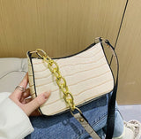 Stone Prints Shoulder Bag Chain Style Female Crossbody Bag