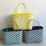 Woven Hand-Woven Shopping Handbag Red Green Yellow Basket Straw PP Bag