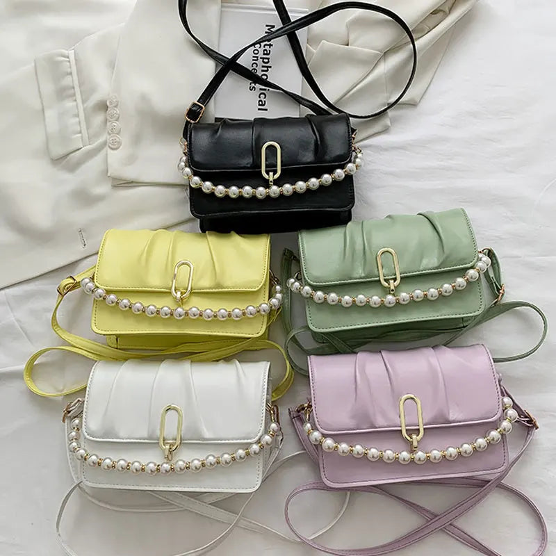 Summer Casual Chain Handbags For Women High Pu Leather Female Shoulder Bag