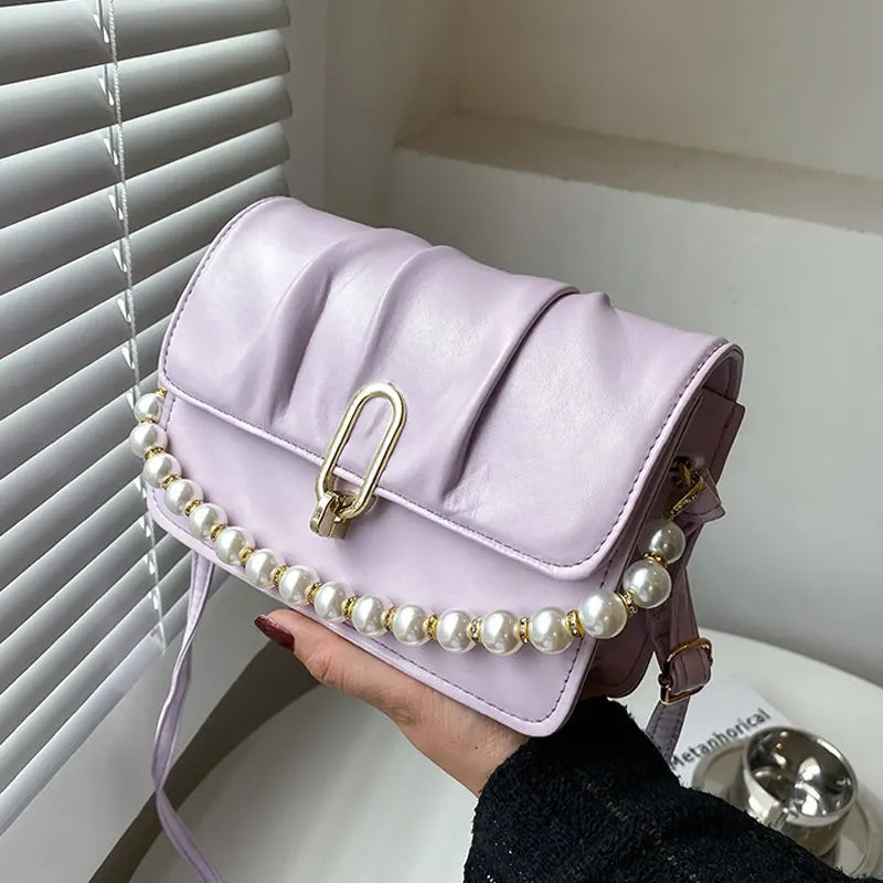 Summer Casual Chain Handbags For Women High Pu Leather Female Shoulder Bag