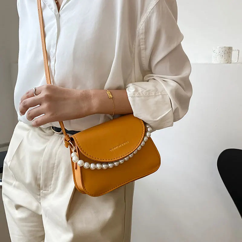 Summer Small Square Handbags For Women Soft Leather Female Shoulder Bag