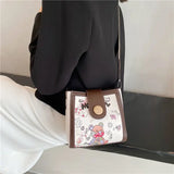 Cartoon Print Crossbody Bags For Women Contrast Shoulder Bag