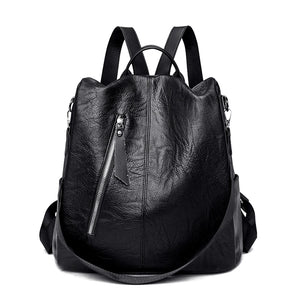 Large PU Leather Travel Backpack for Girls Women's