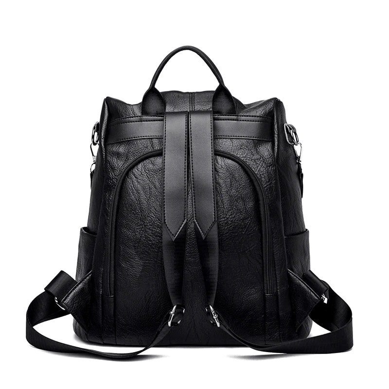 Large PU Leather Travel Backpack for Girls Women's