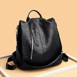 Large PU Leather Travel Backpack for Girls Women's