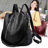 Large PU Leather Travel Backpack for Girls Women's