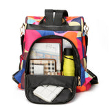 Waterproof Anti-theft Oxford Women Backpack Print School Bags