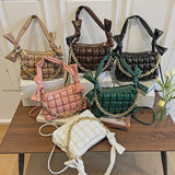 Braided Shoulder Bag for Women, Chain Crossbody Handbag, Winter Armpit Bag